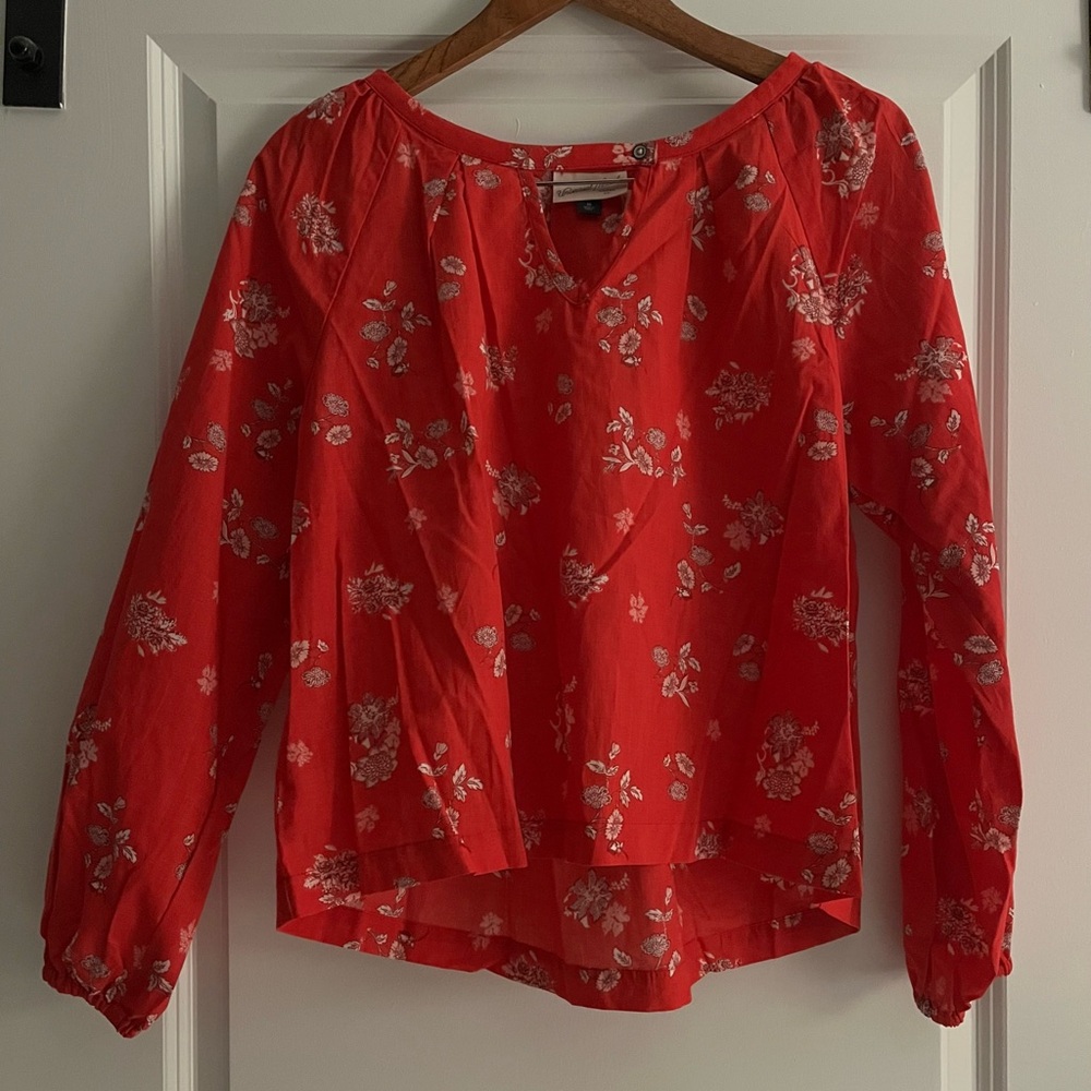 Universal Thread Red Floral Blouse - Picture 2 of 5